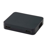 USB-Hub mit 4 Anschlüssen – USB-A- und USB-C-Ausgänge farbe schwarz