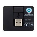 USB-Hub mit 4 Anschlüssen – USB-A- und USB-C-Ausgänge farbe schwarz