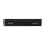 USB-Hub mit 4 Anschlüssen – USB-A- und USB-C-Ausgänge farbe schwarz dritte Vorderansicht