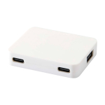 USB-Hub mit 4 Anschlüssen – USB-A- und USB-C-Ausgänge farbe weiß