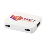 USB-Hub mit 4 Anschlüssen – USB-A- und USB-C-Ausgänge farbe weiß