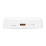 Magnetische Wireless-Powerbank aus recyceltem Kunststoff 10.000 mAh farbe weiß Detailansicht 1
