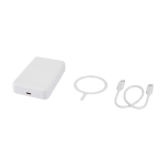 Magnetische Wireless-Powerbank aus recyceltem Kunststoff 10.000 mAh farbe weiß dritte Ansicht