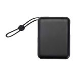 Powerbank aus recyceltem Kunststoff mit Schnellladung 10.000 mAh farbe schwarz zweite Vorderansicht