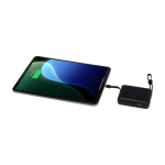 Powerbank aus recyceltem Kunststoff mit Schnellladung 10.000 mAh farbe schwarz dritte Ansicht