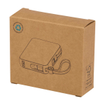 Powerbank aus recyceltem Kunststoff mit Schnellladung 10.000 mAh farbe schwarz zweite Ansicht mit Box