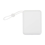 Powerbank aus recyceltem Kunststoff mit Schnellladung 10.000 mAh farbe weiß zweite Vorderansicht