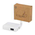 Powerbank aus recyceltem Kunststoff mit Schnellladung 10.000 mAh farbe weiß
