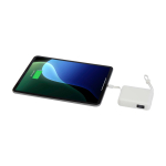 Powerbank aus recyceltem Kunststoff mit Schnellladung 10.000 mAh farbe weiß dritte Ansicht