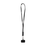 Handy-Lanyard aus recyceltem Kunststoff mit 5-in-1-Ladekabel 65 W farbe schwarz