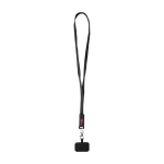 Handy-Lanyard aus recyceltem Kunststoff mit 5-in-1-Ladekabel 65 W farbe schwarz