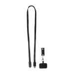 Handy-Lanyard aus recyceltem Kunststoff mit 5-in-1-Ladekabel 65 W farbe schwarz dritte Ansicht