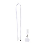 Handy-Lanyard aus recyceltem Kunststoff mit 5-in-1-Ladekabel 65 W farbe weiß dritte Ansicht