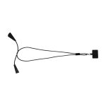 Smartphone-Lanyard aus recyceltem Kunststoff mit 5-in-1-Kabel 100 W farbe schwarz zweite Vorderansicht