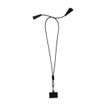 Smartphone-Lanyard aus recyceltem Kunststoff mit 5-in-1-Kabel 100 W farbe schwarz