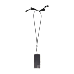 Smartphone-Lanyard aus recyceltem Kunststoff mit 5-in-1-Kabel 100 W farbe schwarz zweite Ansicht