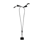 Smartphone-Lanyard aus recyceltem Kunststoff mit 5-in-1-Kabel 100 W farbe schwarz dritte Ansicht