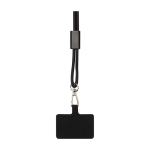 Smartphone-Lanyard aus recyceltem Kunststoff mit 5-in-1-Kabel 100 W farbe schwarz dritte Vorderansicht