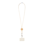 Handy-Lanyard mit umweltfreundlichem Bambusdetail in der Mitte Ansicht mit Druckbereich