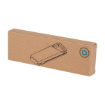 Wasserfeste Eco-Powerbank mit Karabiner 5.000 mAh farbe weiß zweite Ansicht mit Box