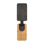 Faltbarer Handyhalter mit Bambusfuß für den Schreibtisch farbe schwarz Druckansicht des Logos 2