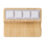 Bambus-Handyhalter mit Tasten-Antistress-Spielzeug farbe holzton zweite Vorderansicht