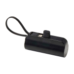 2-in-1-Powerbank aus recyceltem Kunststoff mit Klappständer farbe schwarz zweite Ansicht