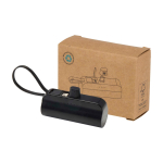 2-in-1-Powerbank aus recyceltem Kunststoff mit Klappständer farbe schwarz dritte Ansicht