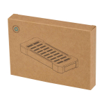 Solar-Powerbank mit besonders robustem Außendesign farbe schwarz zweite Ansicht mit Box