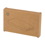 Powerbank aus recyceltem Kunststoff mit LED-Ladeanzeige 10.000 mAh farbe weiß zweite Ansicht mit Box