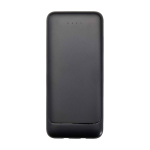 Powerbank aus recyceltem Kunststoff mit 2 Kabeln 10.000 mAh farbe schwarz zweite Vorderansicht