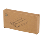 Powerbank aus recyceltem Kunststoff mit 2 Kabeln 10.000 mAh farbe schwarz zweite Ansicht mit Box