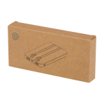 Powerbank aus recyceltem Kunststoff mit 2 Kabeln 10.000 mAh farbe weiß zweite Ansicht mit Box