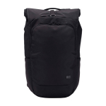 Erweiterbarer Laptop-Rucksack aus Polyester mit Rolltop-Verschluss 17” farbe schwarz zweite Vorderansicht