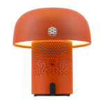 Stahl-/Kunststoff-Lautsprecher mit dimmbarer LED-Lampe Kooduu 10W farbe orange Druckansicht des Logos 2