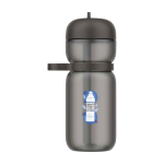 Sportflasche aus Kunststoff mit Klappdeckel und Strohhalm 600 ml Mepal farbe schwarz Ansicht mit Tampondruck