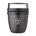 Mini-Lunchbox aus Kunststoff mit 2 Fächern 420 ml Mepal Ellipse Mini farbe schwarz Ansicht mit Tampondruck