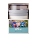 Mini-Lunchbox aus Kunststoff mit 2 Fächern 420 ml Mepal Ellipse Mini farbe weiß zweite Ansicht mit Box