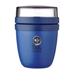 Mini-Lunchbox aus Kunststoff mit 2 Fächern 420 ml Mepal Ellipse Mini farbe marineblau Ansicht mit Tampondruck