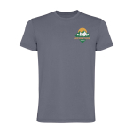 Herren-T-Shirt aus Baumwollstrick kurzarm 180 g/m² Roly Corgi farbe dunkelgrau Ansicht mit Siebdruck