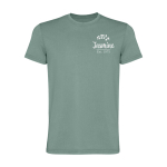 Herren-T-Shirt aus Baumwollstrick kurzarm 180 g/m² Roly Corgi farbe dunkelgrün Ansicht mit Siebdruck