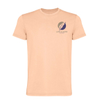 Herren-T-Shirt aus Baumwollstrick kurzarm 180 g/m² Roly Corgi farbe korallenrot Ansicht mit Siebdruck