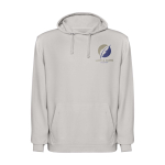 Unisex-Hoodie mit Kapuze, gewaschenes Finish 250 g/m² Roly Kenia farbe grau Ansicht mit Siebdruck