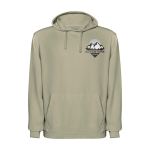 Unisex-Hoodie mit Kapuze, gewaschenes Finish 250 g/m² Roly Kenia farbe khaki Ansicht mit Siebdruck