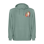 Unisex-Hoodie mit Kapuze, gewaschenes Finish 250 g/m² Roly Kenia farbe dunkelgrün Ansicht mit Siebdruck