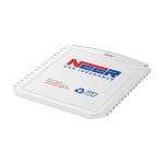 Eiskratzer rechteckig aus recyceltem Kunststoff farbe weiß Ansicht mit Tampondruck