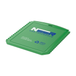 Eiskratzer rechteckig aus recyceltem Kunststoff farbe grün Ansicht mit Tampondruck