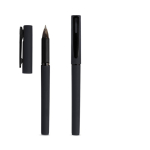 Recycelter Rollerpen mit gummierter Oberfläche & weichem Schreibgefühl farbe schwarz