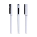 Recycelter Rollerpen mit gummierter Oberfläche & weichem Schreibgefühl farbe weiß