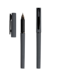 Recycelter Rollerpen mit gummierter Oberfläche & weichem Schreibgefühl farbe dunkelgrau